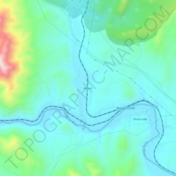 Topografisk kort Kelvin, højde, terræn