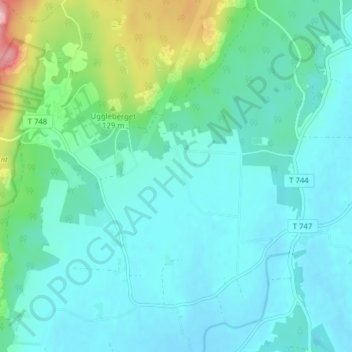 Topografisk kort Alntorp, højde, terræn