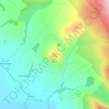 Topografisk kort Knock Pike, højde, terræn