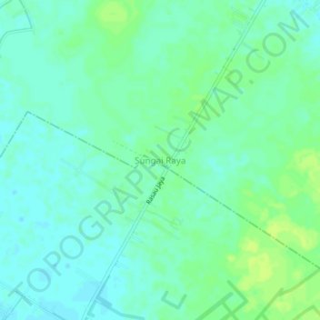 Topografisk kort Sungai Raya, højde, terræn