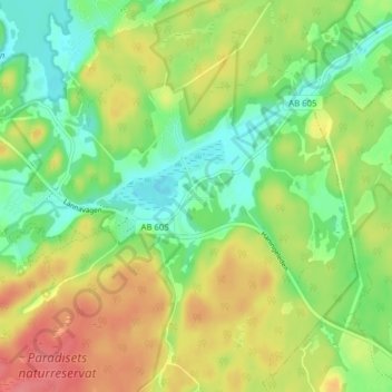 Topografisk kort Lissma, højde, terræn