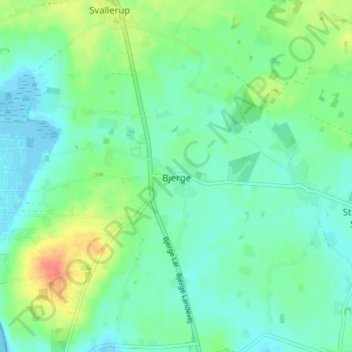 Topografisk kort Bjerge, højde, terræn