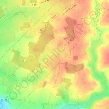 Topografisk kort Rimbauval, højde, terræn