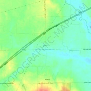 Topografisk kort Joppa, højde, terræn