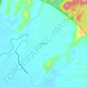 Topografisk kort Meluhu, højde, terræn