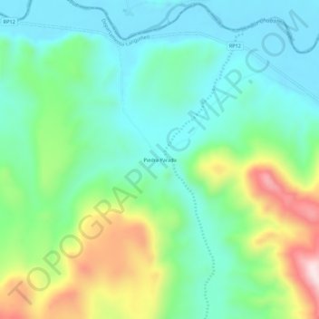 Topografisk kort Piedra Parada, højde, terræn