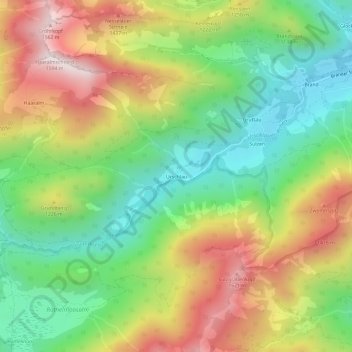 Topografisk kort Urschlau, højde, terræn