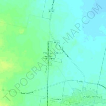 Topografisk kort Villa San Antonio, højde, terræn
