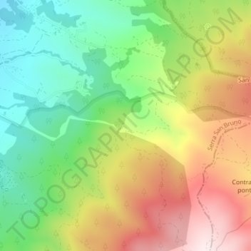 Topografisk kort Petra perciata, højde, terræn