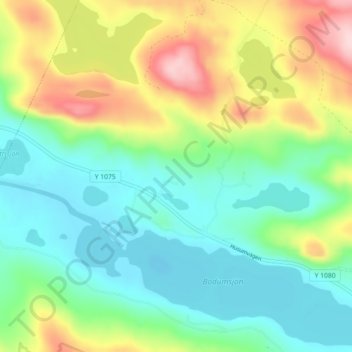 Topografisk kort Getingstabodum, højde, terræn