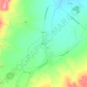 Topografisk kort Iglesia, højde, terræn