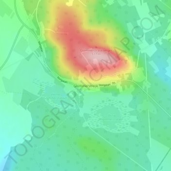 Topografisk kort Glommersträsk, højde, terræn