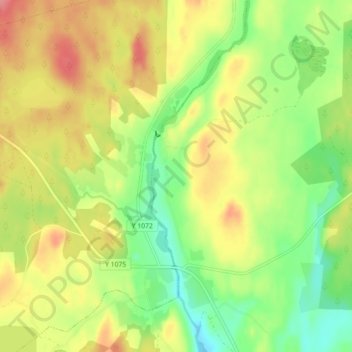 Topografisk kort Gidböle, højde, terræn