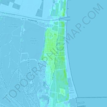 Topografisk kort Marina Romea, højde, terræn