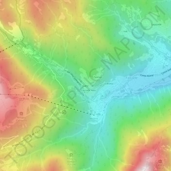 Topografisk kort Ganz, højde, terræn