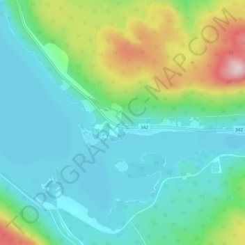 Topografisk kort Håkafot, højde, terræn