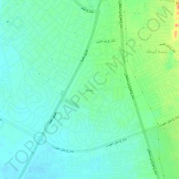 Topografisk kort Ni'mah, højde, terræn