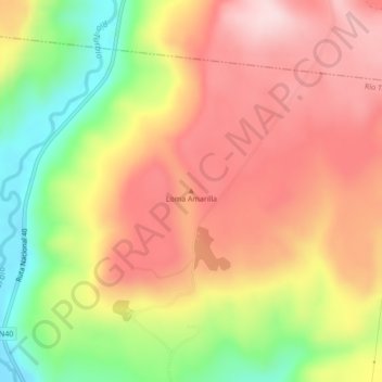 Topografisk kort Loma Amarilla, højde, terræn