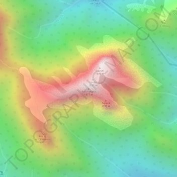 Topografisk kort Pico Paraná, højde, terræn