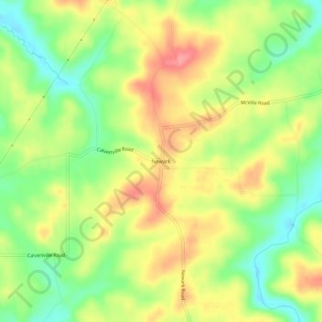 Topografisk kort Newark, højde, terræn