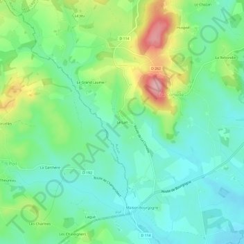 Topografisk kort Le Lait, højde, terræn