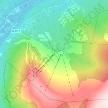 Topografisk kort Stöten, højde, terræn