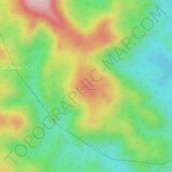 Topografisk kort Bulu Pasorang, højde, terræn