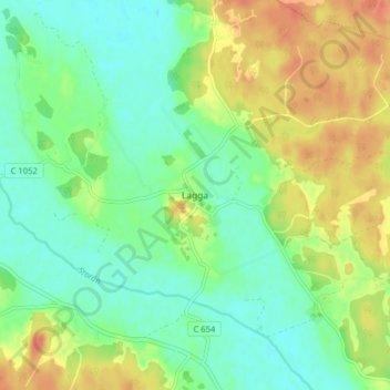 Topografisk kort Lagga, højde, terræn