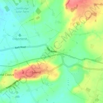 Topografisk kort Sells Green, højde, terræn