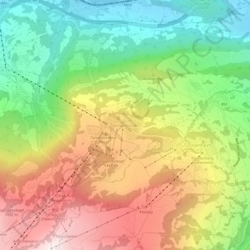 Topografisk kort Tannenboden, højde, terræn