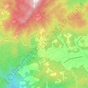 Topografisk kort Prata, højde, terræn