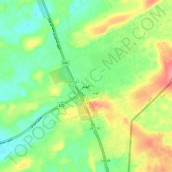 Topografisk kort Sha'biyyat Al Hiyar, højde, terræn