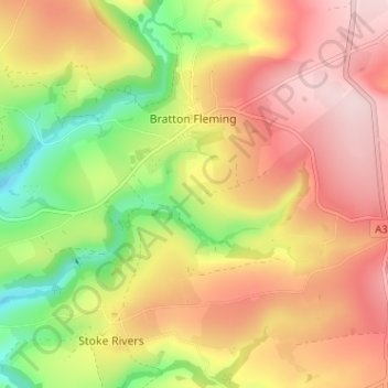 Topografisk kort Middle Haxton, højde, terræn