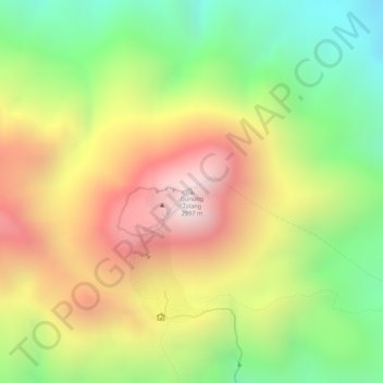 Topografisk kort Mount Talang, højde, terræn