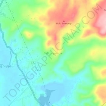 Topografisk kort Tellumpanua, højde, terræn