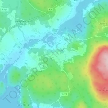 Topografisk kort Bredsätter, højde, terræn