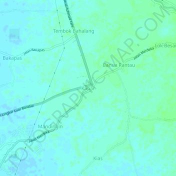 Topografisk kort Kapar, højde, terræn