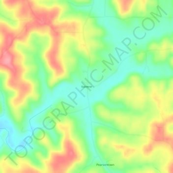 Topografisk kort Valeene, højde, terræn