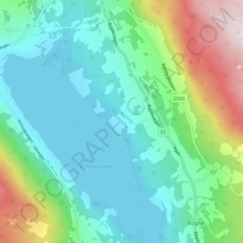 Topografisk kort Sebu, højde, terræn