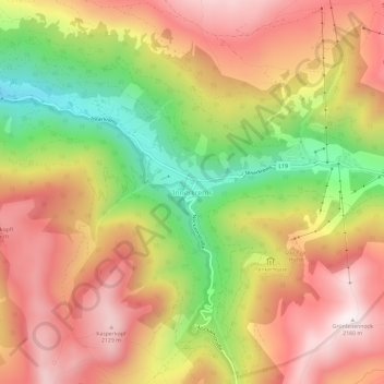 Topografisk kort Innerkrems, højde, terræn