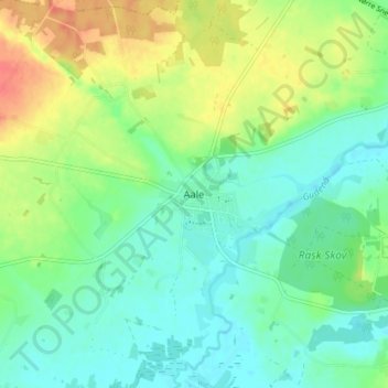 Topografisk kort Aale, højde, terræn
