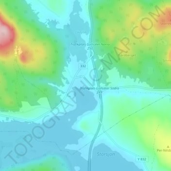 Topografisk kort Gallsätter, højde, terræn