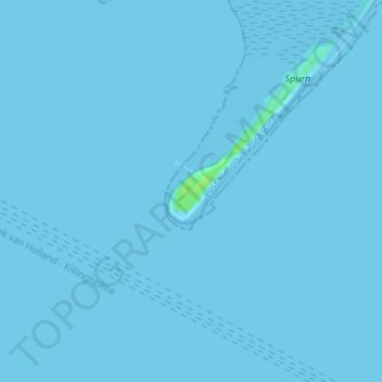 Topografisk kort Spurn Head, højde, terræn