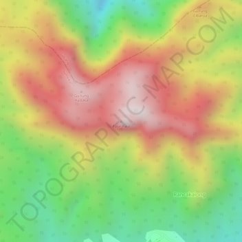 Topografisk kort Pasir Raja, højde, terræn