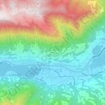 Topografisk kort Fanovo, højde, terræn