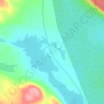 Topografisk kort Jutis, højde, terræn