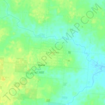 Topografisk kort Santa Anita, højde, terræn