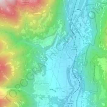 Topografisk kort Cemmo, højde, terræn