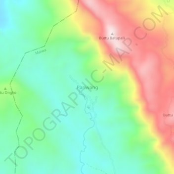 Topografisk kort Pariwang, højde, terræn