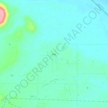 Topografisk kort Hoyt, højde, terræn